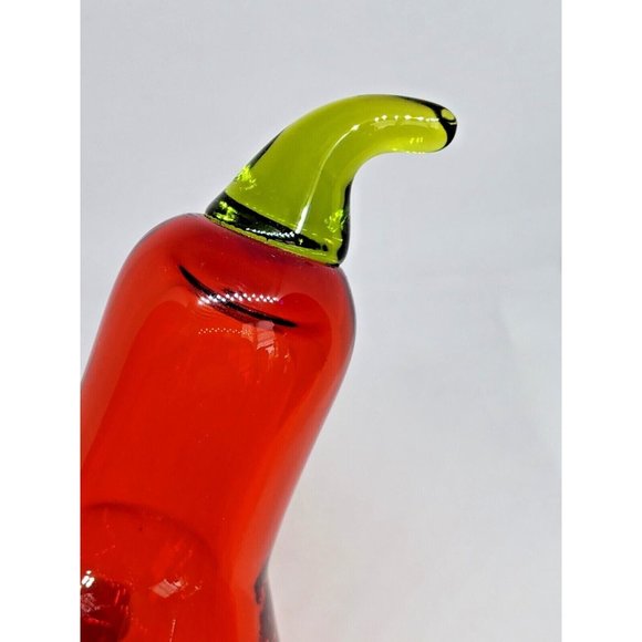 Rare Vintage Viking Art Green Stem Ruby Red Exclusive Pear Home Decor Shelf Sitt - Picture 5 of 10